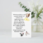 Elegante Hochzeitskarte - Schwarze Heelse mit rosa Postkarte (Stehend Vorderseite)