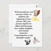 Elegante Hochzeitskarte - Schwarze Heelse mit rosa Postkarte (Vorne/Hinten)