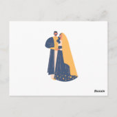 Elegante Hochzeitskarte - Schwarze Heelse mit rosa Postkarte (Rückseite)