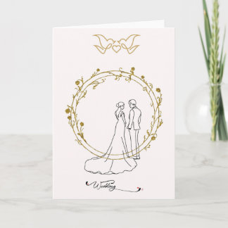 Elegante Hochzeitskarte Wedding mit Brautpaar im G Karte