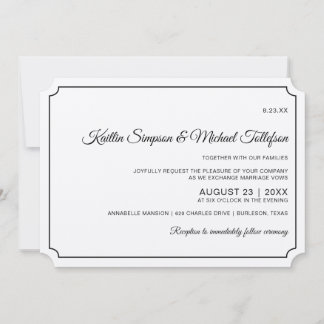 Elegante Hochzeitskarten mit einfachem Rand (Kraft Einladung