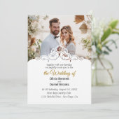 Elegante Hochzeitskarten mit Foto Einladung (Stehend Vorderseite)