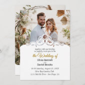 Elegante Hochzeitskarten mit Foto Einladung (Vorne/Hinten)