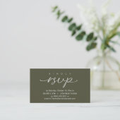 Elegante Hochzeitskarten RSVP per Telefon oder E-M Begleitkarte (Stehend Vorderseite)