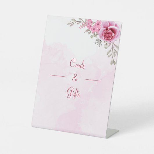 Elegante Hochzeitskarten und Geschenke für Rose Sockelschild (Vorderseite)
