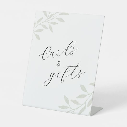 Elegante Hochzeitskarten und Geschenke Sockelschild (Vorderseite)