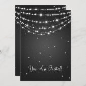 Elegante Hochzeitsketten Schwarz Einladung (Vorne/Hinten)