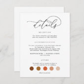 Elegante Hochzeitskleid-Code-Karten Begleitkarte (Vorne/Hinten)