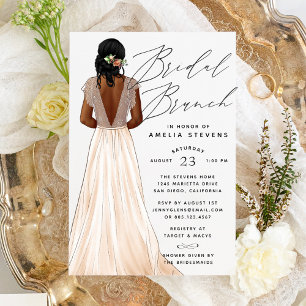 Elegante Hochzeitskleid-Einladung zum Braut-Brunch Einladung