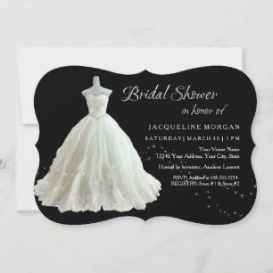 Elegante Hochzeitskleid-Einladung zur Brautparty Einladung