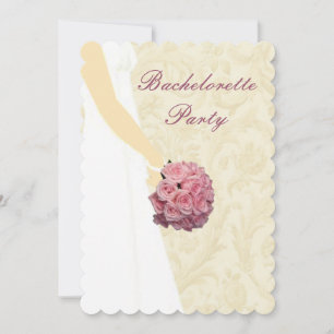 Elegante Hochzeitskleid-Junggesellinnen-Abschiedse Einladung