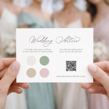 Elegante Hochzeitskleidung Karte mit Farbpalette