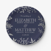 Elegante Hochzeitskollektion für Seestreitkräfte u Pappteller (Vorderseite)