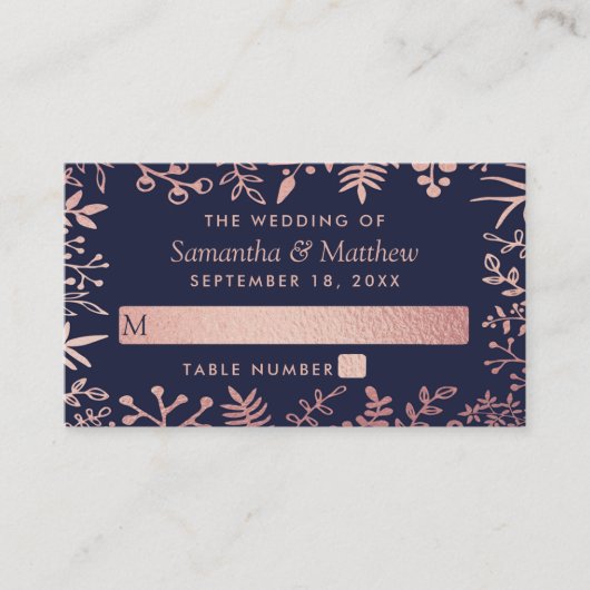 Elegante Hochzeitskollektion für Seestreitkräfte u Platzkarte (Vorderseite)