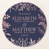 Elegante Hochzeitskollektion für Seestreitkräfte u Runder Pappuntersetzer (Vorderseite)