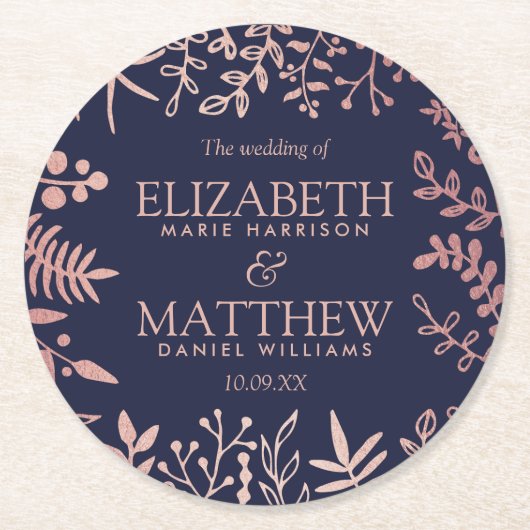 Elegante Hochzeitskollektion für Seestreitkräfte u Runder Pappuntersetzer (Vorderseite)