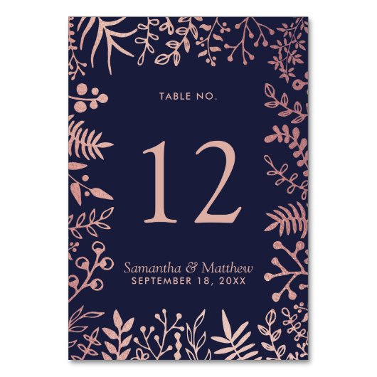 Elegante Hochzeitskollektion für Seestreitkräfte u Tischnummer (Vorderseite)