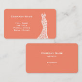 Elegante Hochzeitskoralle Visitenkarte (Vorne/Hinten)