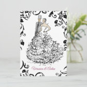 Elegante Hochzeitskuppeldarstellung Einladung (Stehend Vorderseite)