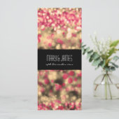 Elegante Hochzeitsleuchten in Fuchsia und Gold Einladung (Stehend Vorderseite)