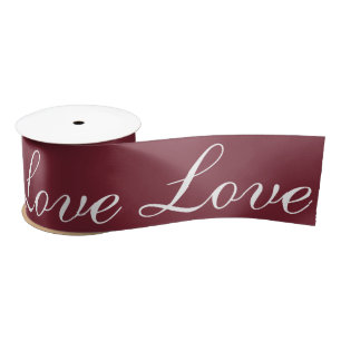 Elegante Hochzeitsliebe Kastanienbraun Dunkelrot B Satinband
