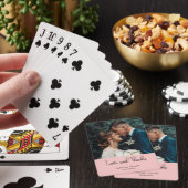 Elegante Hochzeitsliebe und Dankeschön-Foto in Ros Spielkarten (In Situ)