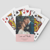 Elegante Hochzeitsliebe und Dankeschön-Foto in Ros Spielkarten (Rückseite)