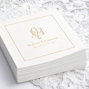 Elegante Hochzeitsmode in individuellem Gold Servietten Mit Folie