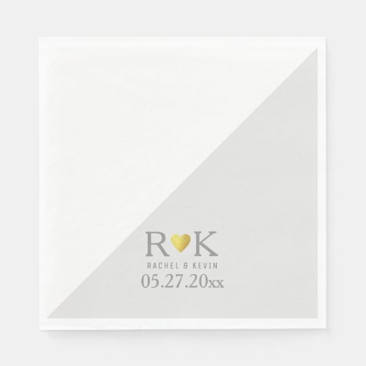 elegante Hochzeitsmonogramm Serviette (Vorderseite)