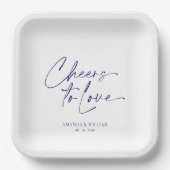 Elegante Hochzeitspapierplatte - Beifall für die L Pappteller (Vorderseite)