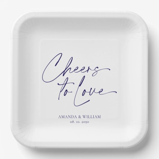 Elegante Hochzeitspapierplatte - Beifall für die L Pappteller (Vorderseite)