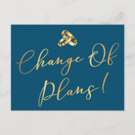 Elegante Hochzeitspläne für Marine und Gold Postkarte