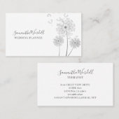 Elegante Hochzeitsplaner Illustrierte Blume Visitenkarte (Vorne/Hinten)