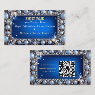 Elegante Hochzeitsplanerin Navy Blau Gold Visitenkarte