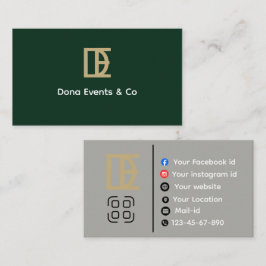 Elegante Hochzeitsplanungs-Businesskarte Visitenkarte