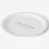 Elegante Hochzeitsplatte Pappteller (Schrägansicht)