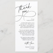 Elegante Hochzeitsplatz-Dankeskarten-Einstellung Programm (Vorderseite)
