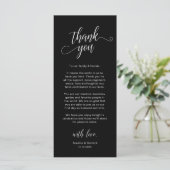 Elegante Hochzeitsplatz-Dankeskarten-Einstellung Programm (Stehend Vorderseite)