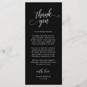 Elegante Hochzeitsplatz-Dankeskarten-Einstellung Programm (Vorderseite)