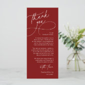 Elegante Hochzeitsplatz-Dankeskarten-Einstellung Programm (Stehend Vorderseite)