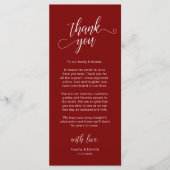 Elegante Hochzeitsplatz-Dankeskarten-Einstellung Programm (Vorderseite)