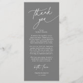 Elegante Hochzeitsplatz-Dankeskarten-Set Programm (Vorderseite)