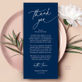 Elegante Hochzeitsplatz-Dankeskarten-Set Programm