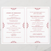 Elegante Hochzeitsprogramme - Faltbuch - Rot (Rückseite)