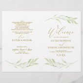 Elegante Hochzeitsprogramme für Reben und Gold (Vorderseite)