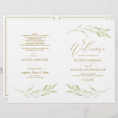 Elegante Hochzeitsprogramme für Reben und Gold (Vorne/Hinten)