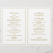 Elegante Hochzeitsprogramme für Reben und Gold (Rückseite)