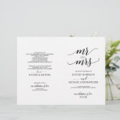Elegante Hochzeitsprogramme in Schwarz 2 (Stehend Vorderseite)