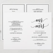 Elegante Hochzeitsprogramme in Schwarz 2 (Vorne/Hinten)