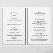 Elegante Hochzeitsprogramme in Schwarz 2 (Rückseite)